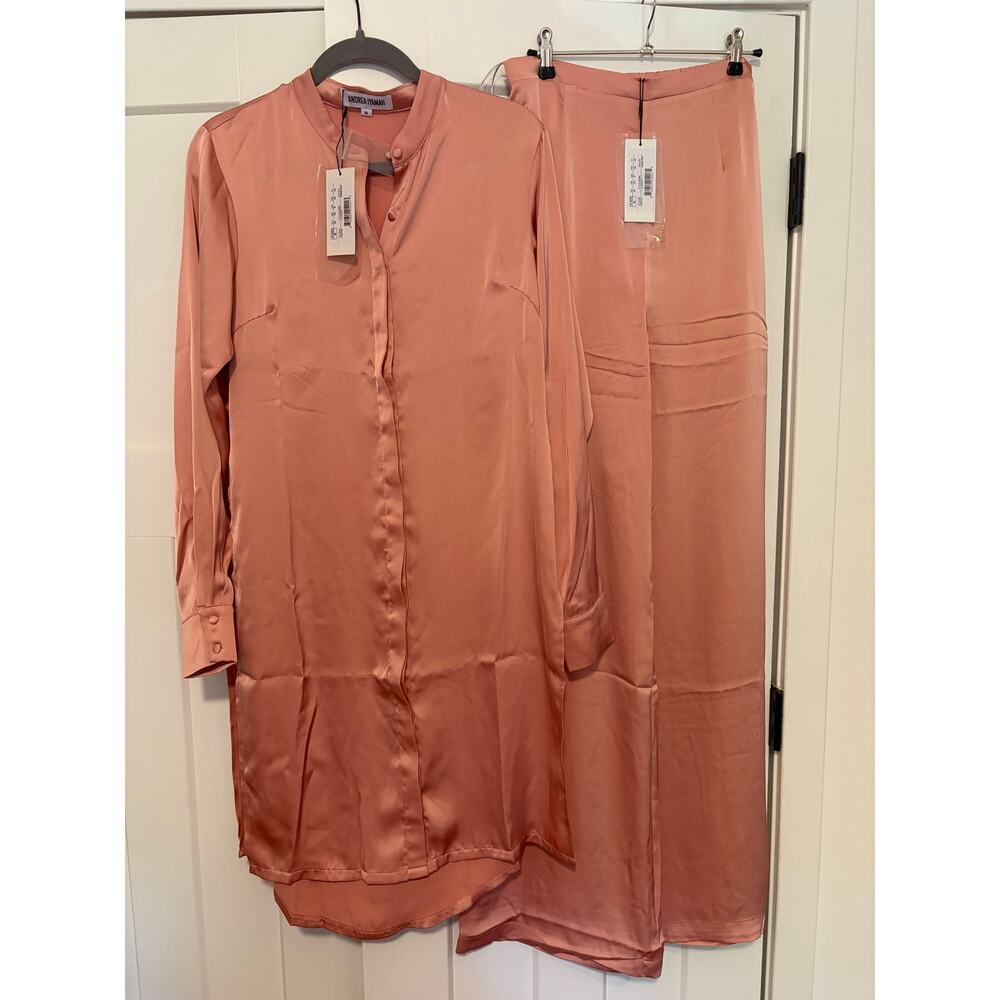 Andrea Iyamah UCHI Tunic & Pants FULL SET Powder Peach Pink M/US 8 NWT - Picture 4 of 9